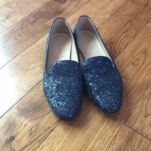 JCrew Blue Sparkle Loafers